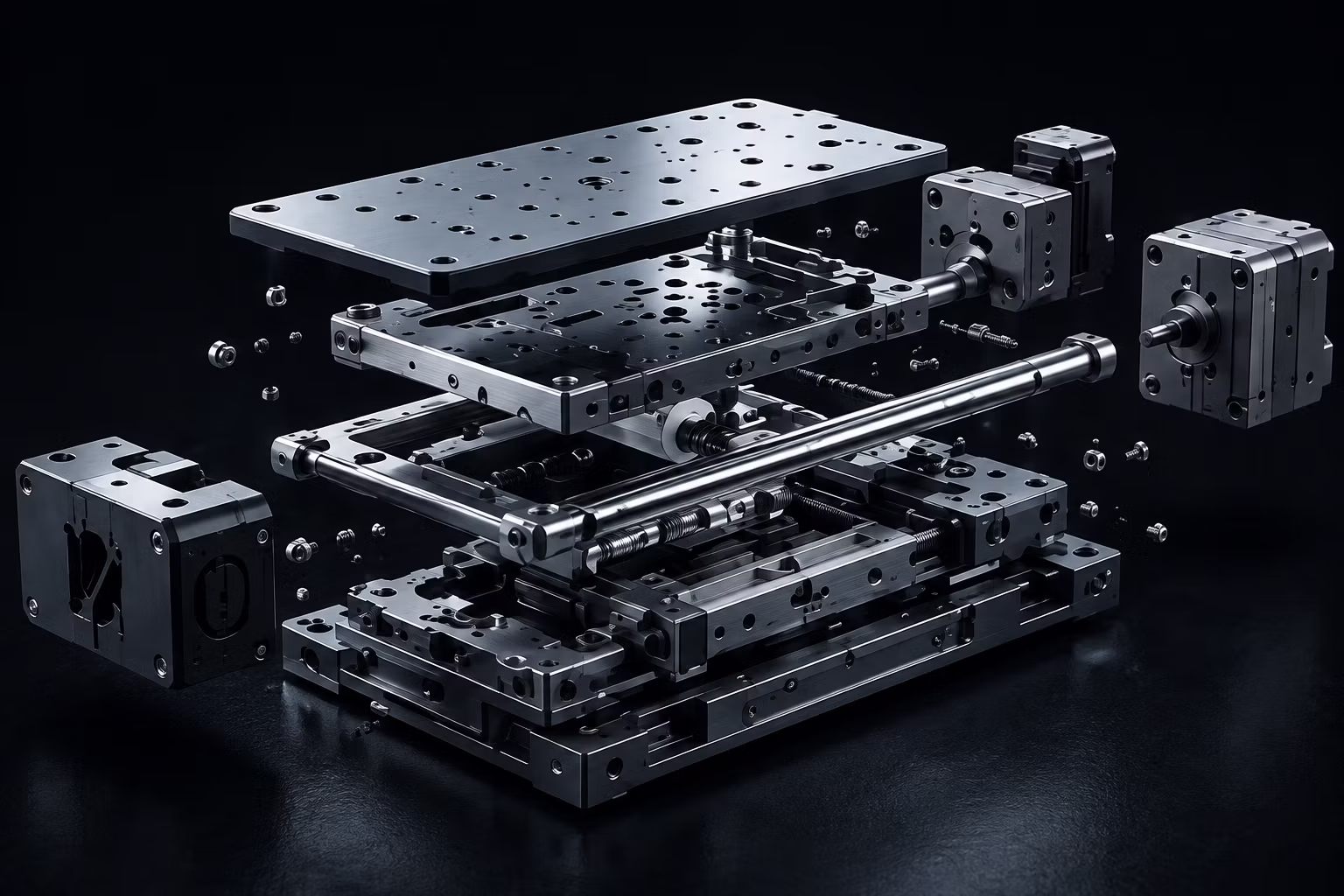 Exploded view of a precision motion component