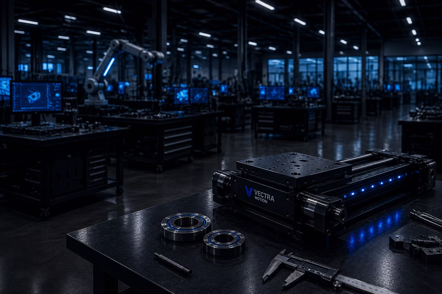 Precision motion equipment under inspection